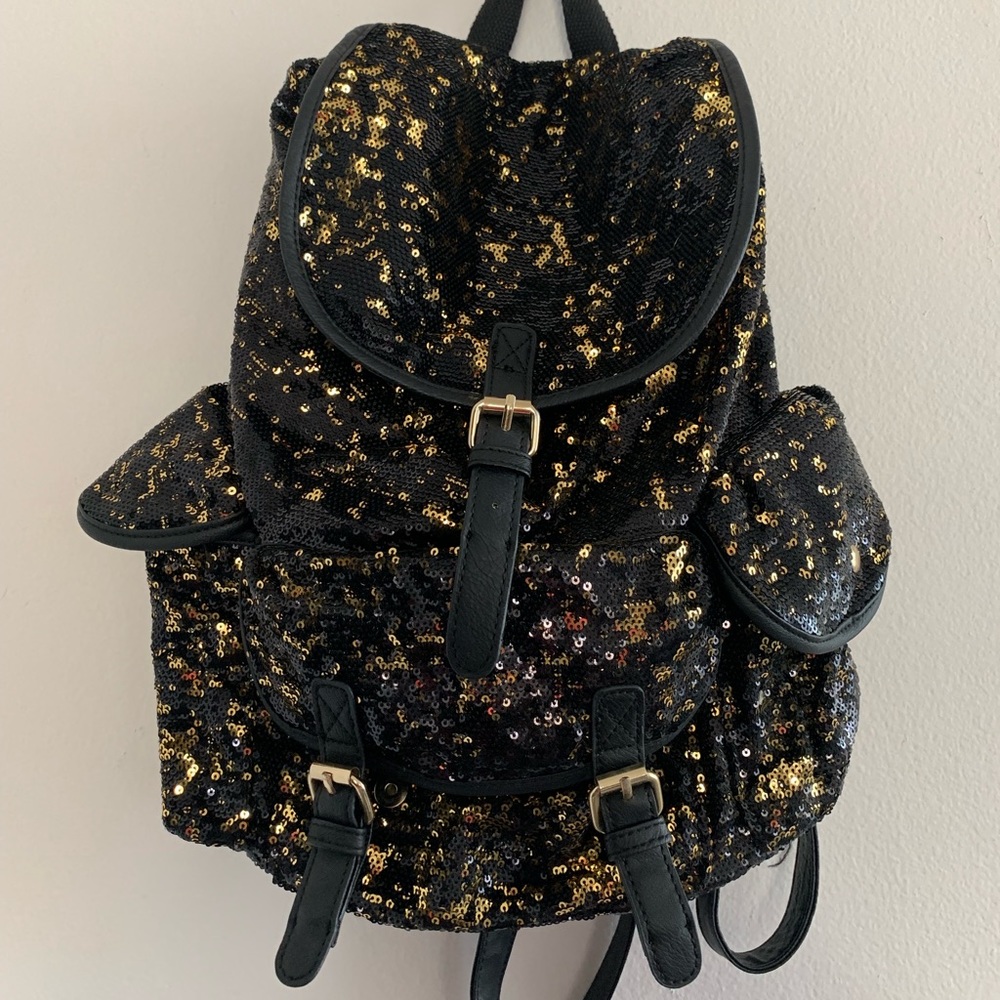 Black & Gold Sequin Bag